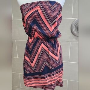 Express Chevron Aztec XS Strapless dress